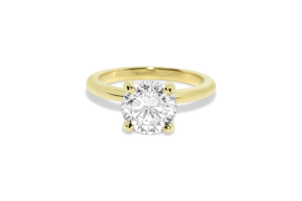Yellow gold solitaire engagement ring