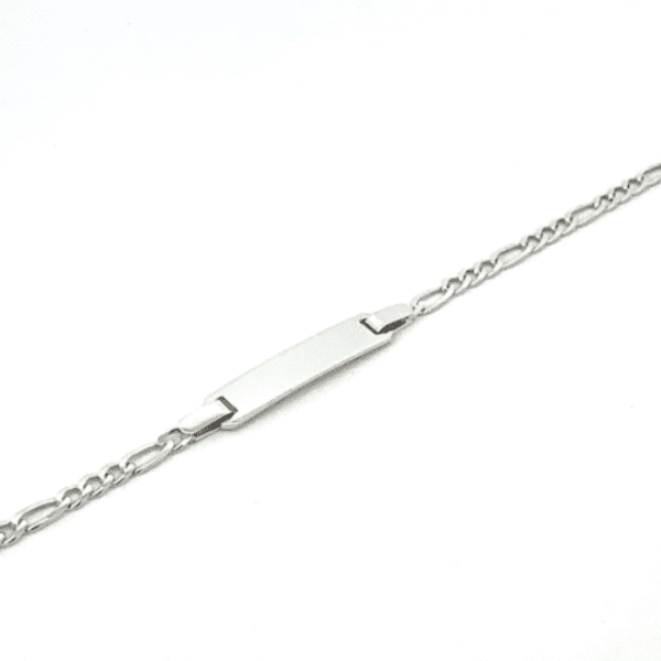 silver figaro ID bracelet