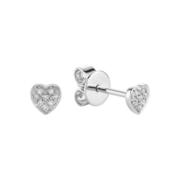 Heart diamond studs