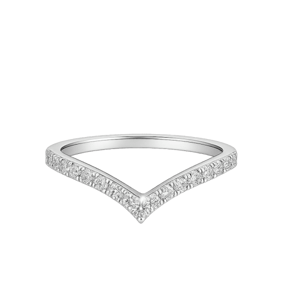 Diamond Chevron Wedding Band