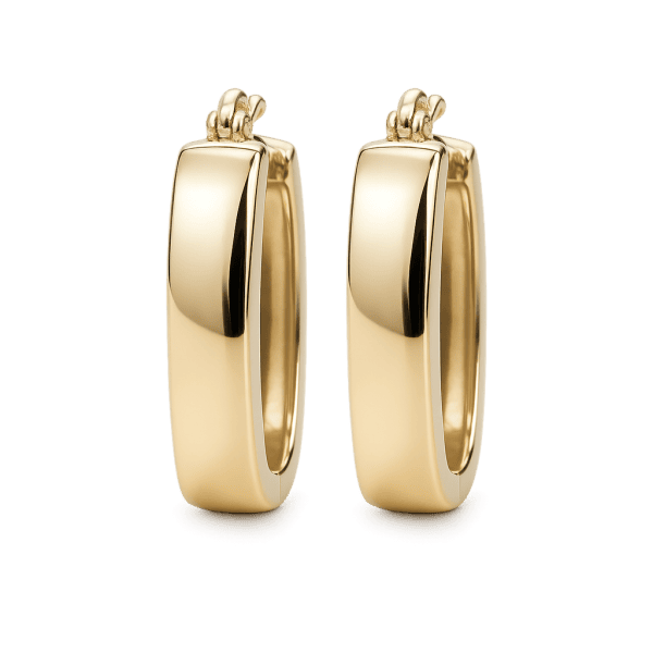 Yellow Gold Oval Hoop Earrings