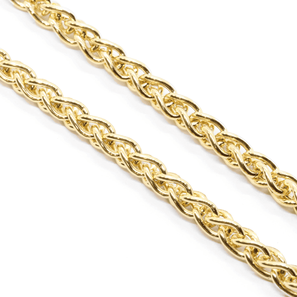 Sterling Silver Golden Plated Wheat Chain