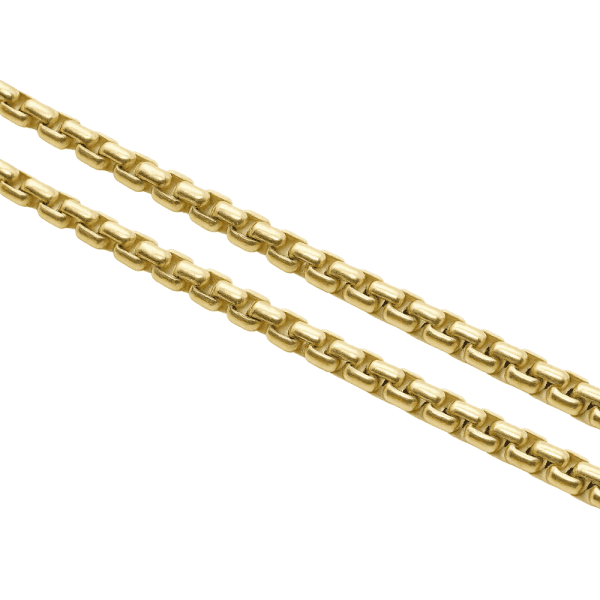 Sterling Silver Gold Plated Rounded Box Chain