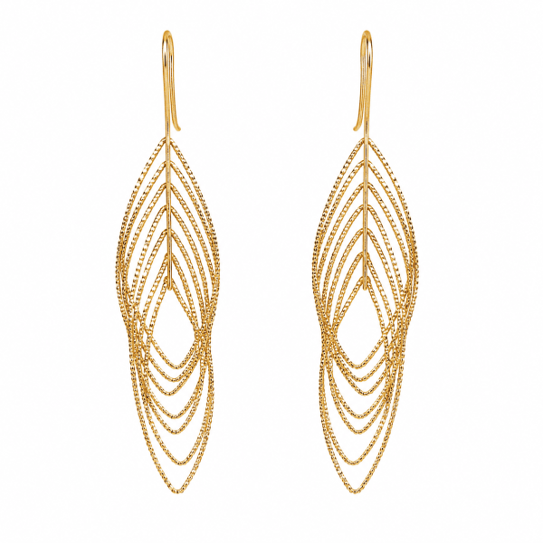 Vermeil Leaf Drop Earring