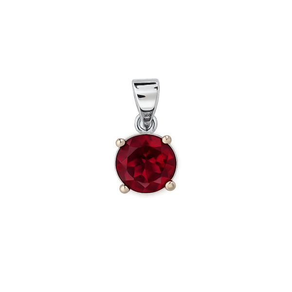 10K White Gold Garnet Pendant