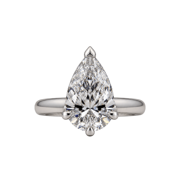 3.11ct pear lab-grown diamond engagement ring with hidden halo in 14K white gold at Rodan Jewellers, Vancouver